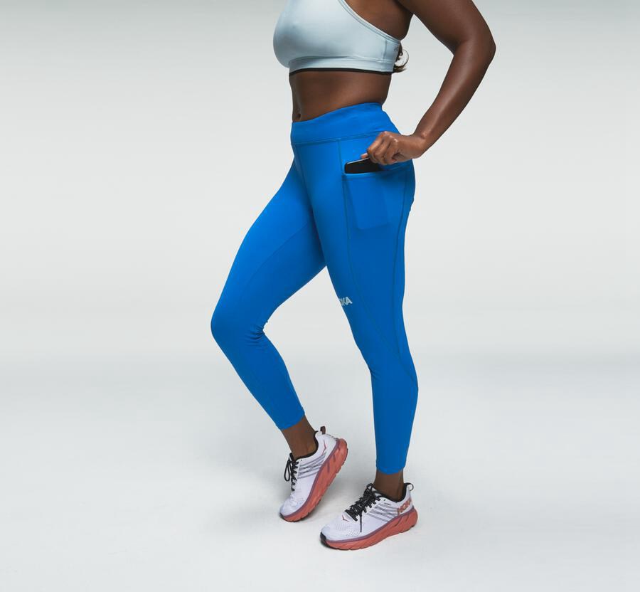 Hoka One One Bukser Dame - Performance Crop Tight - Blå - 163402FMQ